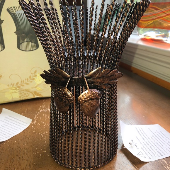 NIB SET of 3 Metal Harvest Candle Holders - Picture 4 of 15